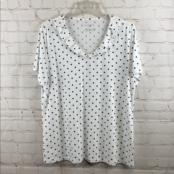 Talbots Tops - ❤️ Talbots black & white polka dot shirt